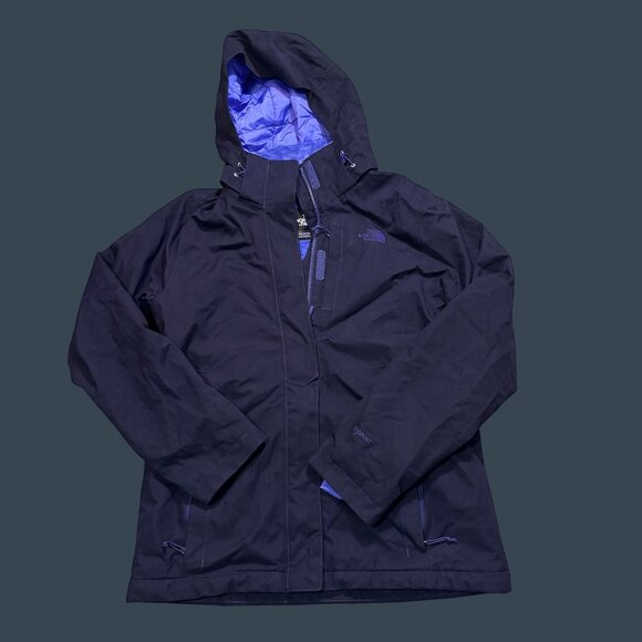 The North Face Womens M Purple Hooded Waterproof Jacket W/ Fleece Lined Interior - Picture 1 of 8